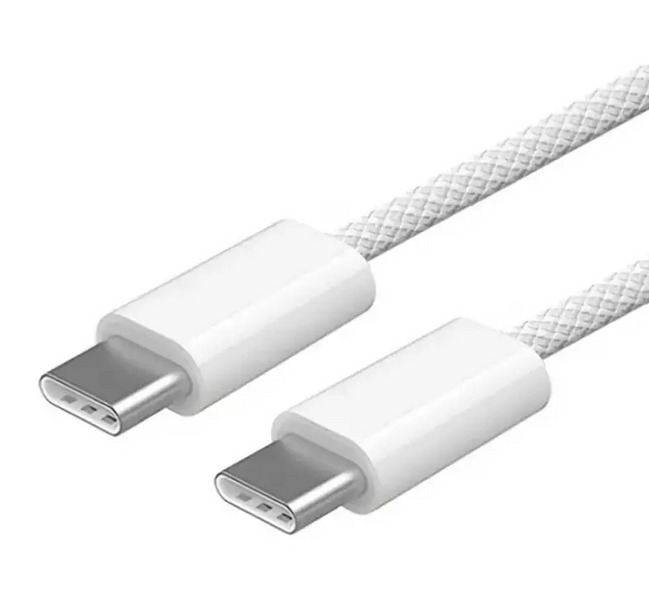 Кабель Apple USB Type-C to USB-C Charge Cable 1m White (MQKJ3) (woven обплетення) без коробки 013 фото